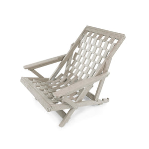 English Elm Pinecrest Outdoor Folding Lounge Chair Recycled Hdpe Reclining Patio Seat with Cushion Sand B2745P409689