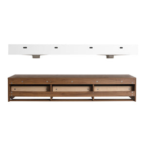 English Elm 60 Inch Wall-Mounted Bathroom Vanity With Dual Resin Sinks, Soft-Close Drawers & Modern Elegance W999S00259