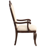 English Elm Madsanor Beige and Brown Arm Chairs With Upholstered Seat (Set Of 2)