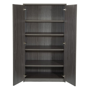 OSP Home Furnishings 65' 65 Inch Tall Two Door Storage Cabinet with Five Adjustable Shelves for Garage or Office NAP-156-SGW