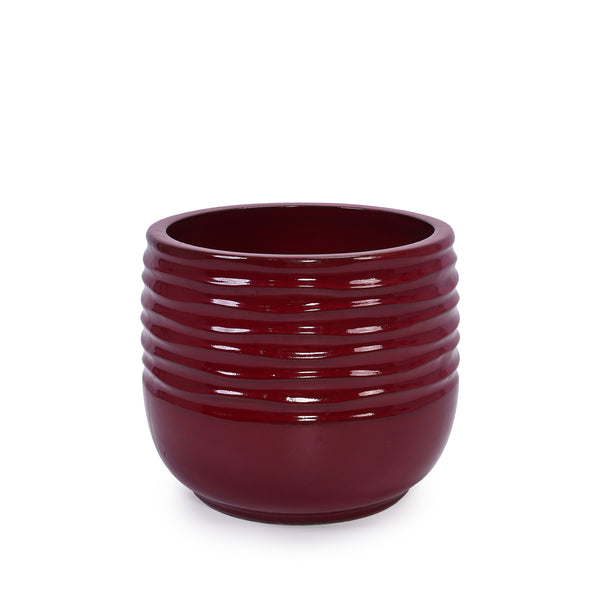 English Elm 3 Elegant Ceramic Flowerpots Set - Handcrafted Modern Planters For Patio, Garden & Windowsills W3273P321467