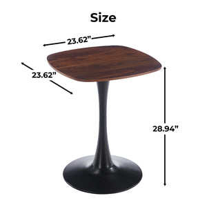 English Elm 23.62 Inch Round Pedestal Dining Table Oak Finish Compact Contemporary Accent W3766P397278