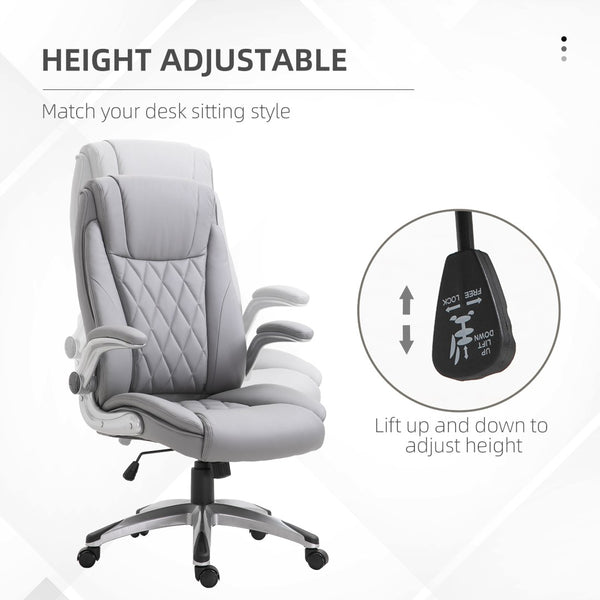English Elm Vinsetto High Back Ergonomic Swivel Office Chair With Flip-Up Arms For Ultimate Comfort & Style W2225P217483-GIGA