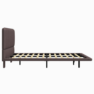 English Elm Christopher Knight Home® - Floating Bed Frame Modern PU Leather Platform Full Size with Under-Bed LED Lights, Durable, Easy Assemble Coffee 56.5 L x 21 W x 7 H N761P206085C