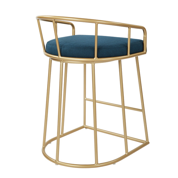 OSP Home Furnishings Luna 26" Counter Stool Azure/Gold