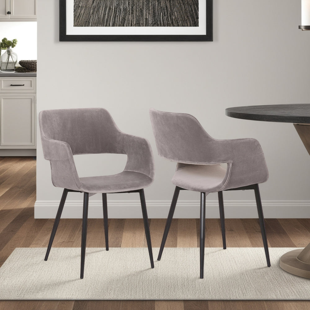 English Elm Ariana Mid-century Upholstered Accent Chair with Open Back for Dining or Bedroom B2736P464869