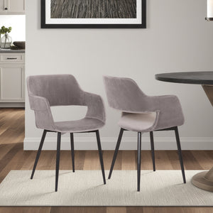 English Elm Ariana Mid-century Upholstered Accent Chair with Open Back for Dining or Bedroom B2736P464869