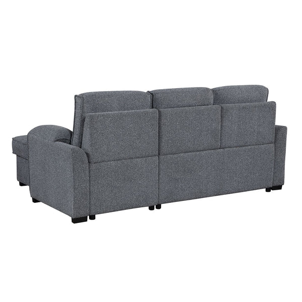 English Elm Rebecca Sleeper Sectional Sofa with Storage Chaise Usb Ports and Drop Down Table B201S00462