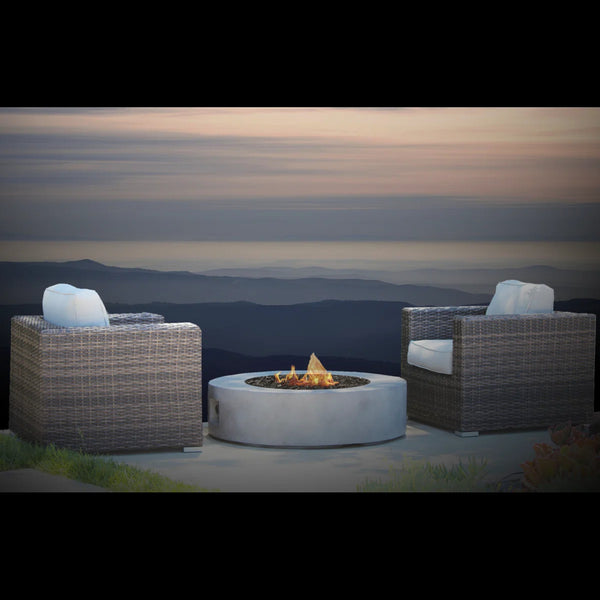 English Elm Fully Assembled Patio Conversation Set For 2 With Fire Pit & Plush Cushions – Perfect For Cozy Moments! B120S00143