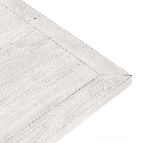 English Elm Caleb 78" Dining Table in Distressed Ivory Antique White - Handcrafted Solid Pine, Rustic Farmhouse Charm B2723S00002