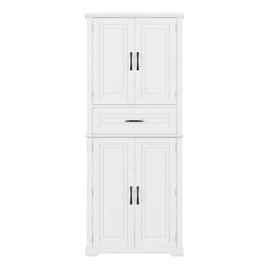 English Elm Christopher Knight Home® - Bathroom Storage Cabinet with Doors Drawer and Adjustable Shelves — MDF Build, Anti-Tip Safety, Modern Appeal White N759P241667K