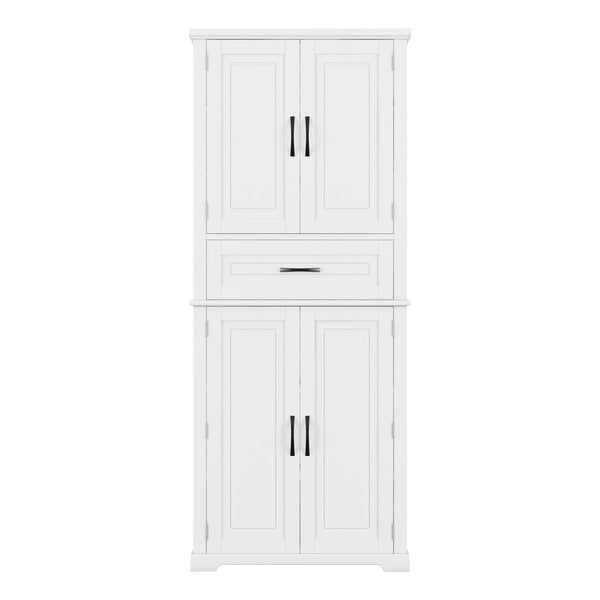 English Elm Christopher Knight Home® - Bathroom Storage Cabinet with Doors Drawer and Adjustable Shelves — MDF Build, Anti-Tip Safety, Modern Appeal White N759P241667K