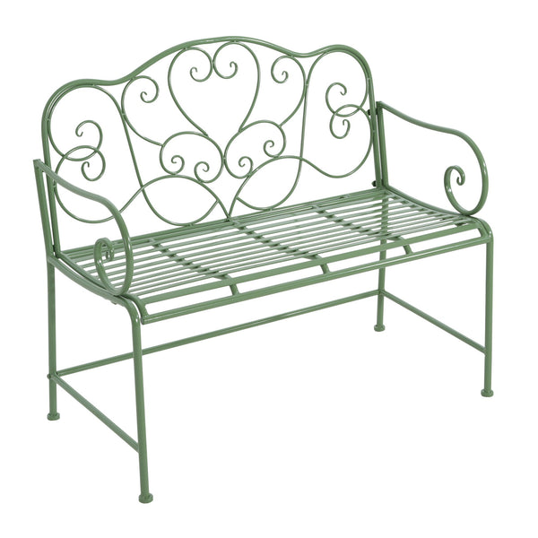 English Elm Christopher Knight Home® - Sunnydaze Iron Garden Bench with 41" Spacious Seating for Two, Timeless Elegant Outdoor Seating Design Matte Green N775P206861G