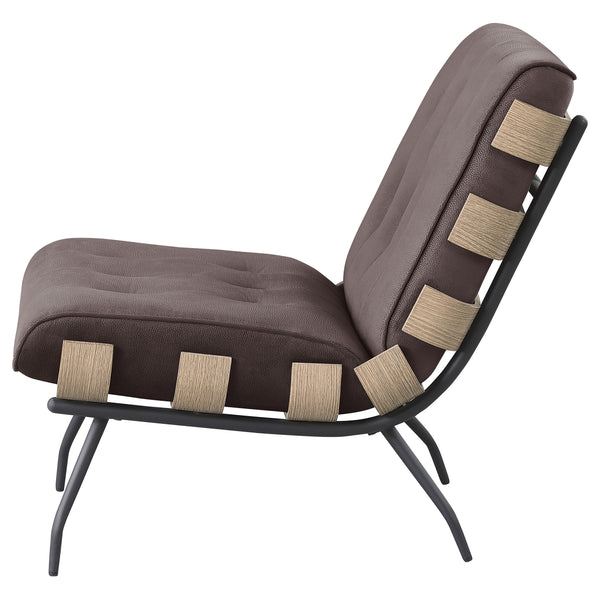 English Elm Staten Tufted Armless Chair Striped Fabric Upholstery with Pocket Coil Seating B062P440077