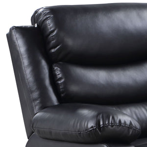 English Elm Eilbra Black Faux Leather Power Recliner with Pocket Coil Seat, Pillow Top Arms, 220lb Capacity B2726P281454