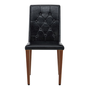 English Elm 4-piece Brown Suede Dining Chair Set with Tufted Back and Walnut Metal Legs Black,Walnut W1151P361165