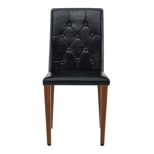 English Elm 4-piece Brown Suede Dining Chair Set with Tufted Back and Walnut Metal Legs Black,Walnut W1151P361165
