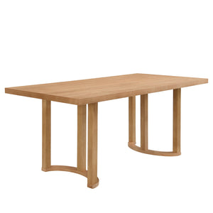 English Elm Christopher Knight Home® - 69 69 INCHES DINING TABLE - Sleek Solid Wood & MDF Rectangular Table with U-Shaped Trestle Base, Seats 6 Natural N771P256927Q
