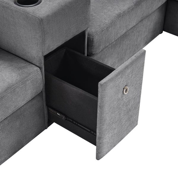 English Elm Swivel Barrel Accent Chair Chenille Tufted Round Club Seat for Living Room Lounge Grey N719S002350E