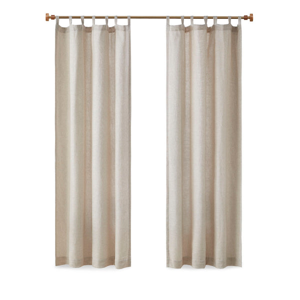 JLA Home Madison Park - Faux Linen Tab Top Fleece Lined Curtain Panel — OEKO‑TEX, light‑filtering insulation, machine washable elegance MP40-7494