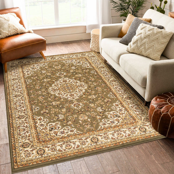 English Elm Classic Medallion Area Rug Large Format Heritage Pattern for Living Dining Rooms B186P452247