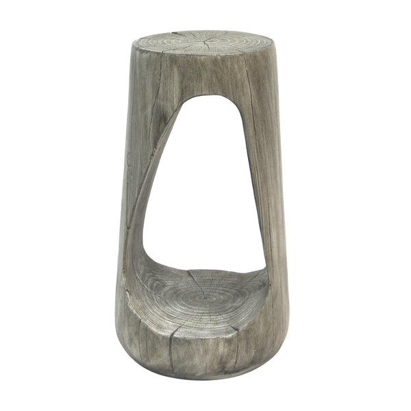 English Elm Christopher Knight Home® - Outdoor Side Table - Sculptural Hollow Design, Lightweight Concrete With Wood-Like Finish For Patio Use N770P291496G