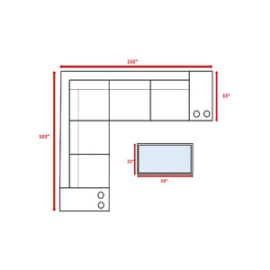 English Elm Fully Assembled 4-Seat Modular Wicker Sectional Set With Plush, Weather-Resistant Cushions & Table B120S00193
