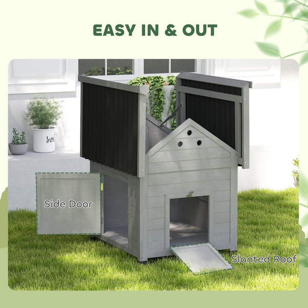 English Elm 2-tier Fir Wood Hamster Hutch with Mesh Roof Plexiglass Front and Enrichment Accessories T3971P407845