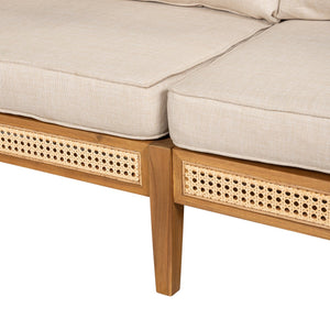 English Elm Christopher Knight Home® - Kirkby Outdoor Cushioned Sofa - Rustic Wicker & Acacia Wood Loveseat For Stylish Patios & Decks N775P265895T