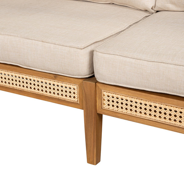 English Elm Christopher Knight Home® - Kirkby Outdoor Cushioned Sofa - Rustic Wicker & Acacia Wood Loveseat For Stylish Patios & Decks N775P265895T