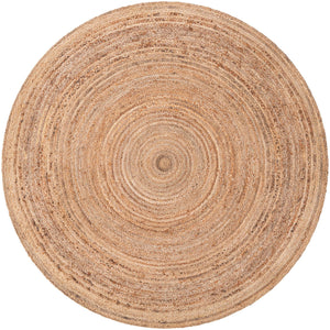 Unique Loom Braided Jute Dhaka Hand Braided Solid Rug Natural, Natural 6' 1" x 6' 1"