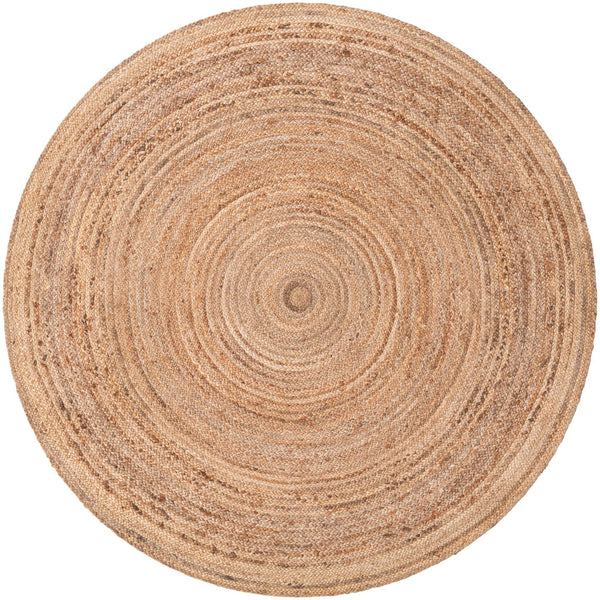 Unique Loom Braided Jute Dhaka Hand Braided Solid Rug Natural, Natural 6' 1" x 6' 1"