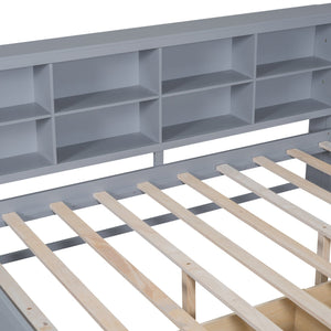 English Elm Wooden Full Size Daybed with 2 Storage Drawers Built-in Usb Charging Modern Frame N733S170505E