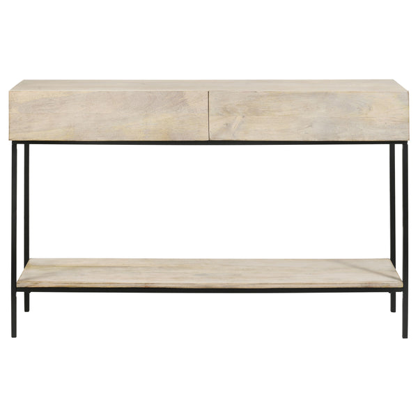 English Elm Terrace Solid Mango Wood Console Table with Drawers Whitewashed Foyer Accent B062P451718