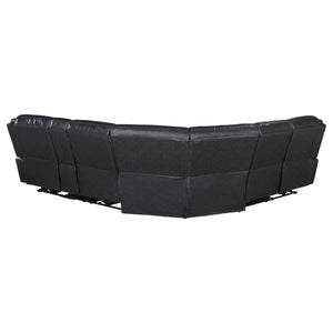 English Elm Salerno Power Reclining Sectional with Channel Tufting and Wall Hugger Leatherette Design B062S01769