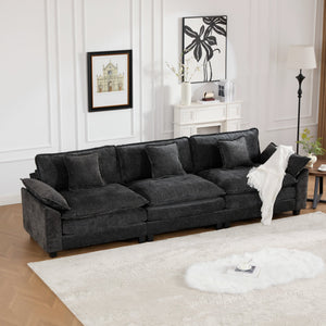 English Elm Wider Ergonomic Loveseat with Breathable Chenille Upholstery, Modular Design, Plush Double-Layer Cushioning W1143S00040 W1143S00040