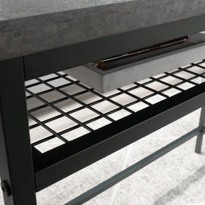 English Elm Writing Desk with 1" Thick Top and Lower Shelf, Gray Engineered Wood, Metal Frame, 40x18 Surface B356P367967