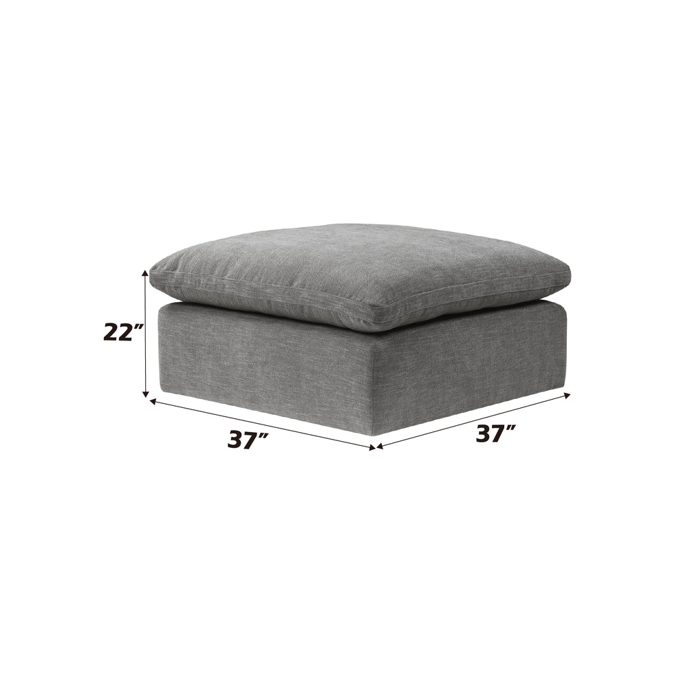 English Elm Naveen Gray Linen Modular Sectional Sofa with Ottoman — Customizable 7-Piece, Plush Foam Seats, Wooden Frame Comfort B2726S00084