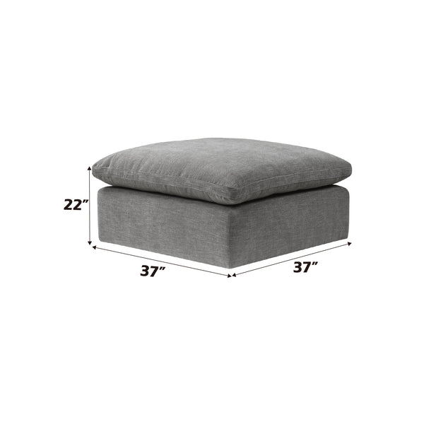 English Elm Naveen Gray Linen Modular Sectional Sofa with Ottoman — Customizable 7-Piece, Plush Foam Seats, Wooden Frame Comfort B2726S00084