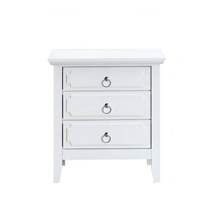 English Elm Hammond 3-Drawer Nightstand White — Fully Assembled Wood Bedside with Polished Nickel Hardware, Removable Handles, Smooth Dovetailed Drawers and Safety Stops B078P408783