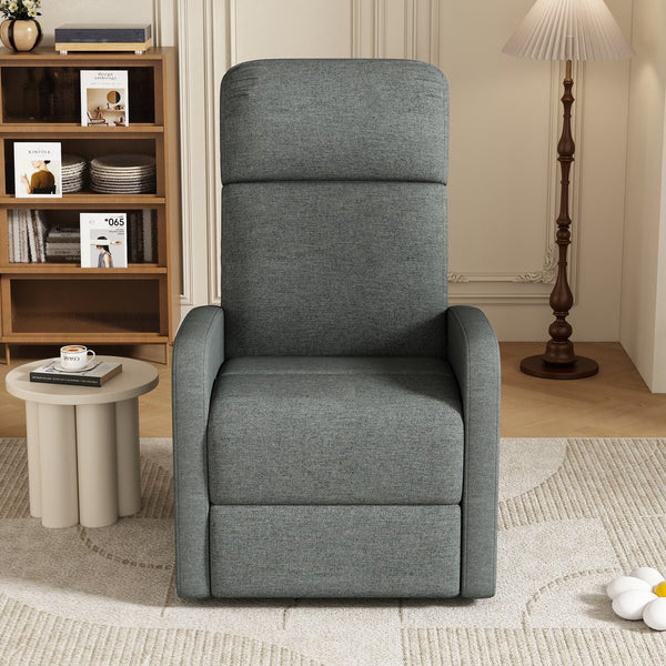 English Elm Christopher Knight Home® - Modern Recliner Plush Manual Recliner Chair with Ergonomic Support, 3-Position Backrest, Durable Fabric Comfort Charcoal N763P256491E