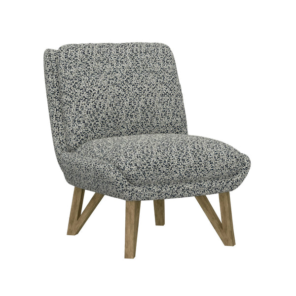 English Elm Wallace & Bay - Blue Armless Accent Chair in Dark Navy Speckled Upholstery, Solid Wood Frame, Compact Stylish Seat B2709P212457