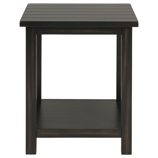 English Elm Castleton Java Finish 3 Piece Living Room Table Set with Open Shelves and Storage B062S01645