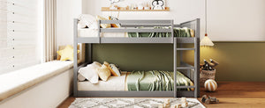 English Elm Full Over Bunk Bed Pine Frame Gray Finish Kids Guest Room Sleep Solution LT100207AAE