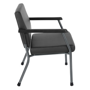 OSP Home Furnishings Bariatric Big and Tall Guest Chair with Reinforced Metal Frame for Waiting Rooms Black BC9603-R107