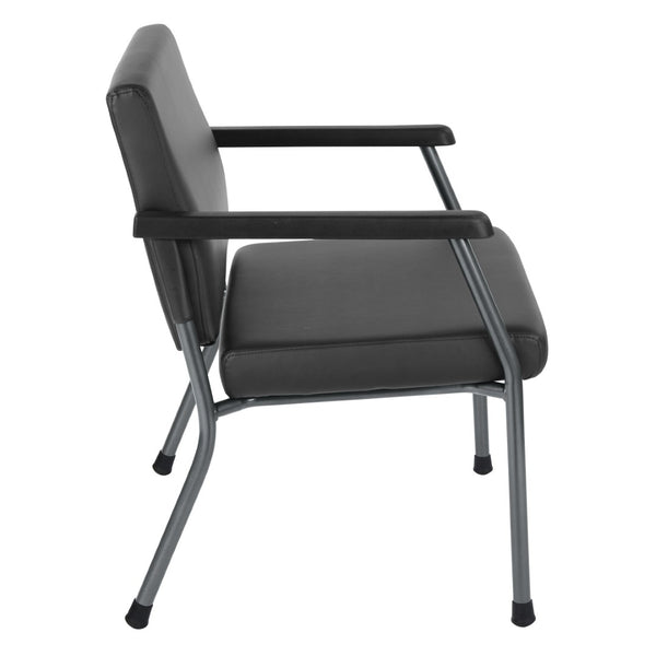 OSP Home Furnishings Bariatric Big and Tall Guest Chair with Reinforced Metal Frame for Waiting Rooms Black BC9603-R107