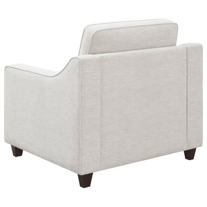 English Elm Mahaffey Beige Upholstered Chair with Sloped Track Arms, Textured Chenille Comfort for Living Rooms B062P340751