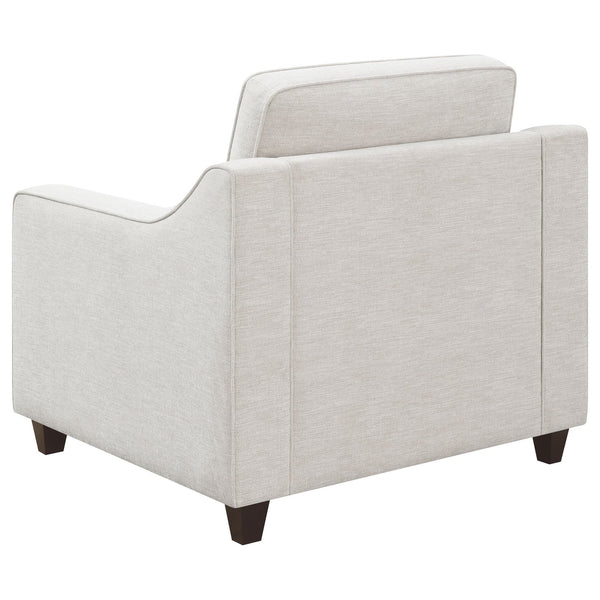 English Elm Mahaffey Beige Upholstered Chair with Sloped Track Arms, Textured Chenille Comfort for Living Rooms B062P340751