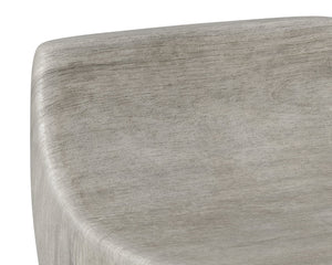 Sunpan Ledger Stool - Contemporary Sculpted Design in Sealed Concrete for Indoor and Covered Outdoor Spaces Ash Grey Wood Look