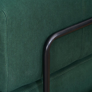 English Elm Folding Sofa Bed with Corduroy Cover, 78.5" Convertible Futon Couch, No-Assembly Foam Spring Mattress, Compact Sleeper for Living Room Green W2915P276680